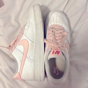 Pink and White Air Force ones